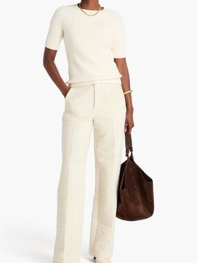 TOTEME Raglan Terry Knit Top Ivory Bouclé Sweater XL Quiet Luxury Minimalist
